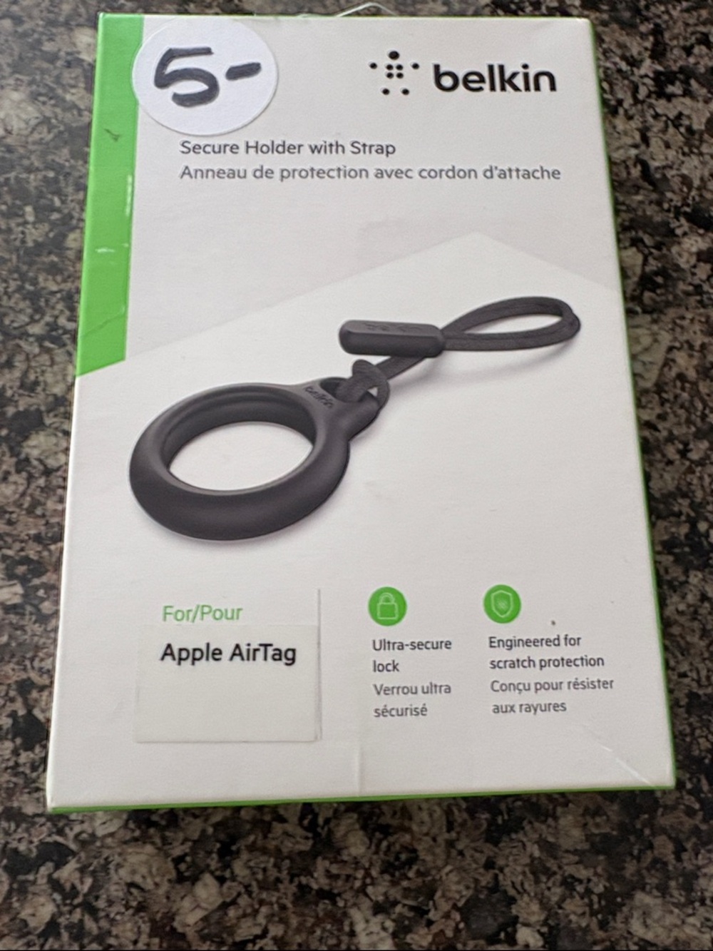 belkin Black Secure Holder with Loop Strap for Apple AirTag